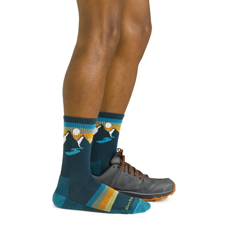 Darn Tough Sunset Ridge Micro Crew Lightweight Hiking Socks Mens in Bottle-2